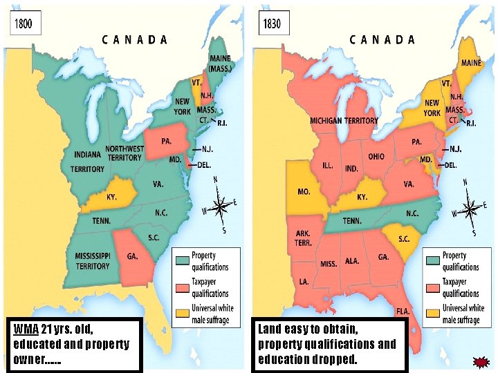 1790 WMA 21 yrs. old, educated and property owner……. voting Land easy to obtain,