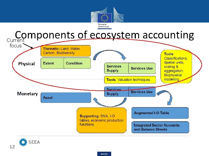 Components of ecosystem accounting Current focus 12 Eurostat 