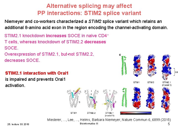Alternative splicing may affect PP interactions: STIM 2 splice variant Niemeyer and co-workers characterized Alternative splicing may affect PP interactions: STIM 2 splice variant Niemeyer and co-workers characterized