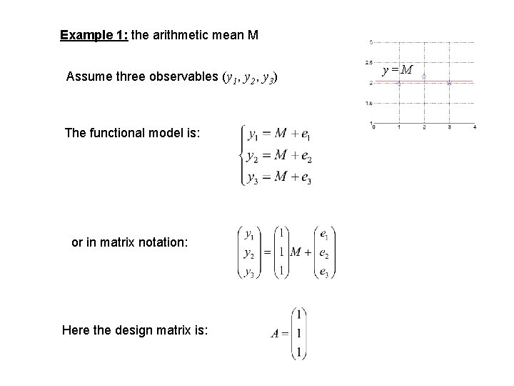 Example 1: the arithmetic mean M Assume three observables (y 1, y 2, y