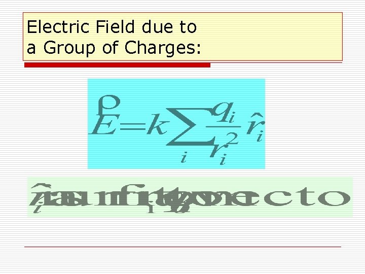 Electric Field due to a Group of Charges: 