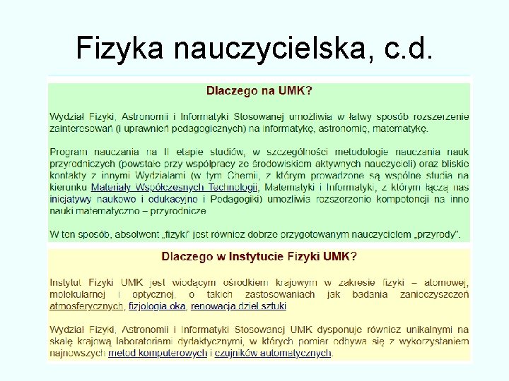 Fizyka nauczycielska, c. d. 