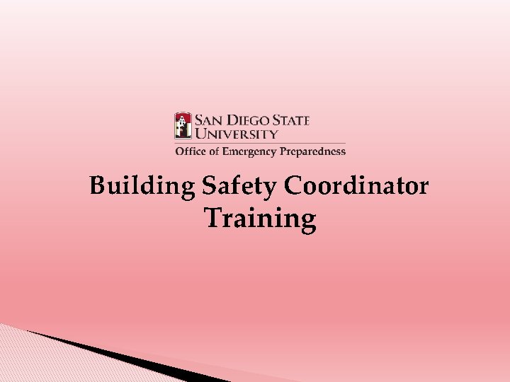 Building Safety Coordinator Training 
