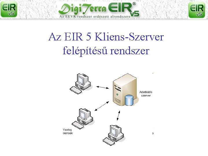 Az EIR 5 Kliens-Szerver felépítésű rendszer 