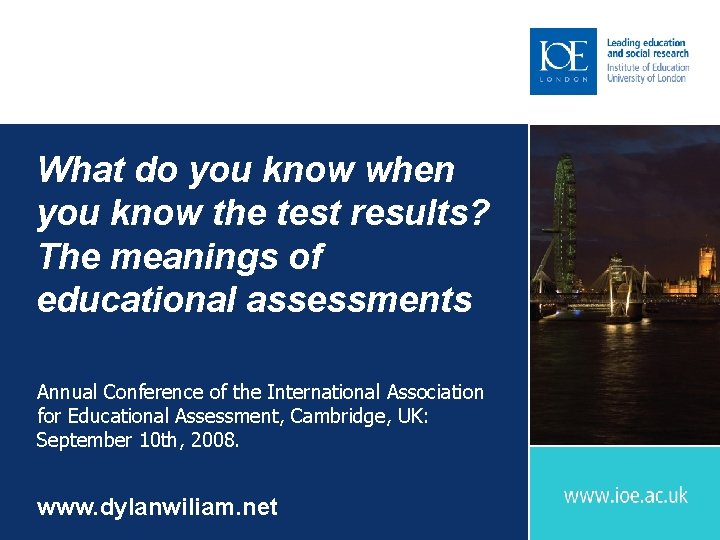 What do you know when you know the test results? The meanings of educational