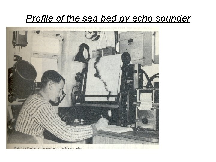 Profile of the sea bed by echo sounder 