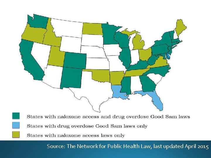 Source: The Network for Public Health Law, last updated April 2015 