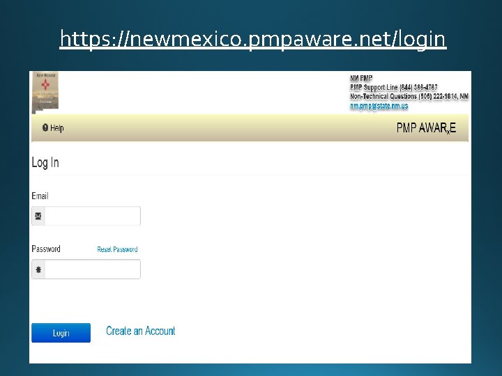 https: //newmexico. pmpaware. net/login 