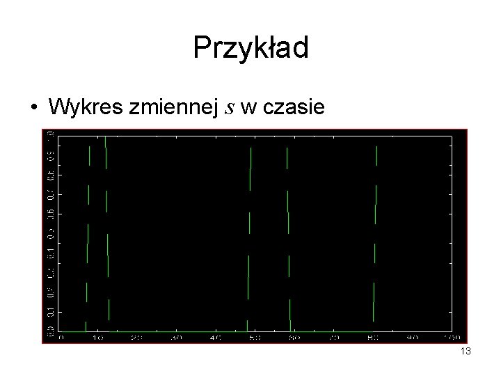 Przykład • Wykres zmiennej s w czasie 13 
