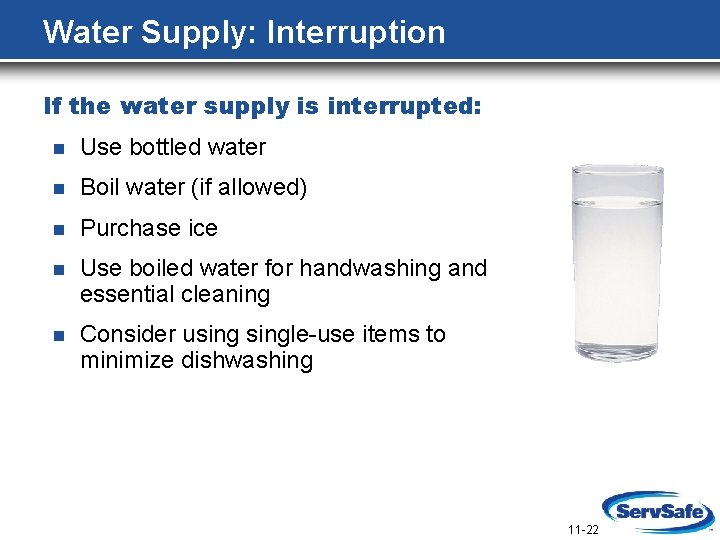 Water Supply: Interruption If the water supply is interrupted: n Use bottled water n