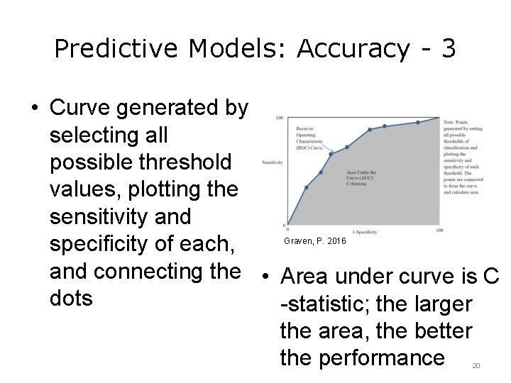 Predictive Models: Accuracy - 3 • Curve generated by selecting all possible threshold values,