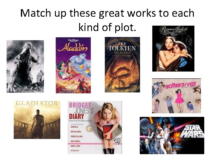 Match up these great works to each kind of plot. 