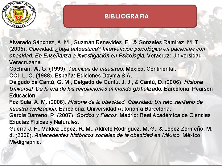  BIBLIOGRAFIA Alvarado Sánchez, A. M. , Guzmán Benavides, E. , & Gonzales Ramirez,