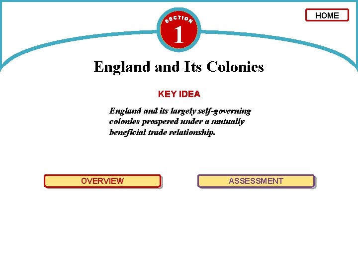 HOME 1 England Its Colonies KEY IDEA England its largely self-governing colonies prospered under