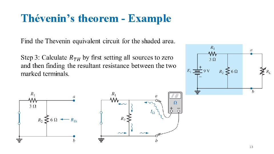 Thévenin’s theorem - Example 13 