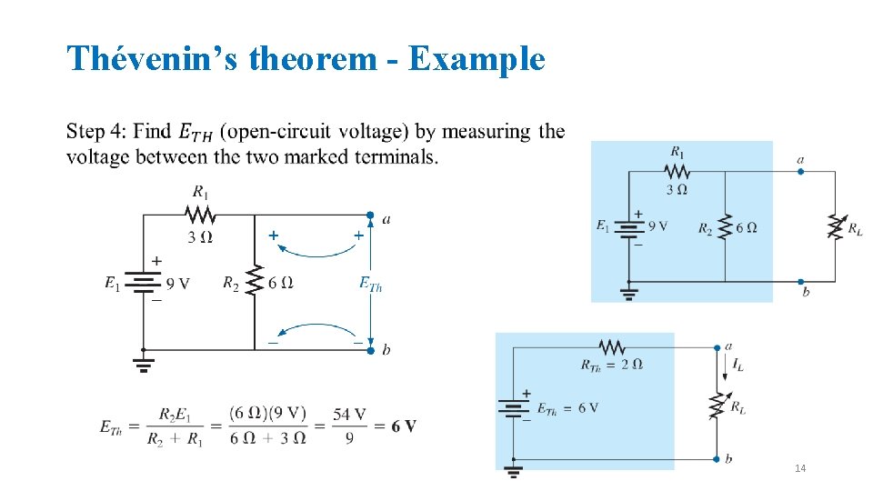 Thévenin’s theorem - Example 14 