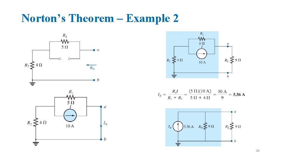 Norton’s Theorem – Example 2 24 