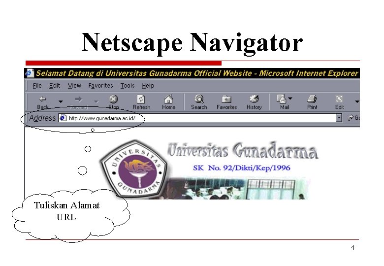 Netscape Navigator Tuliskan Alamat URL 4 