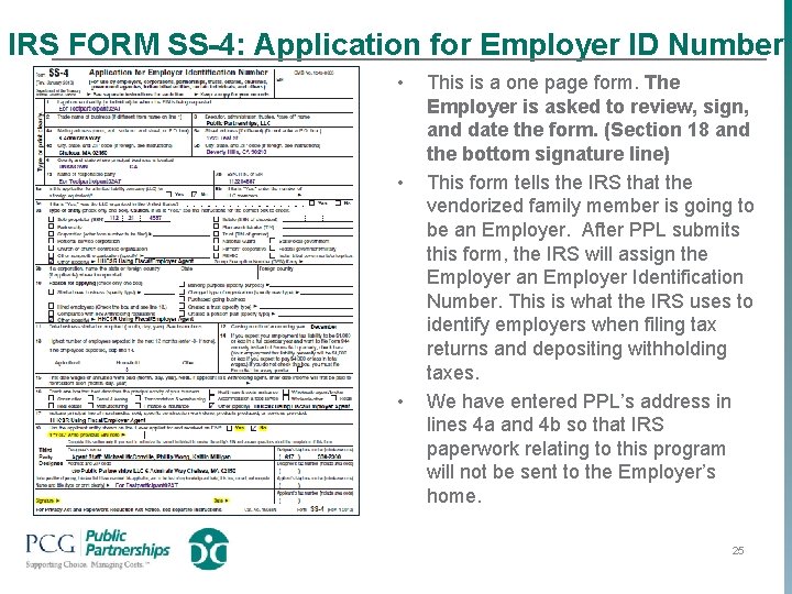 IRS FORM SS-4: Application for Employer ID Number • • • This is a