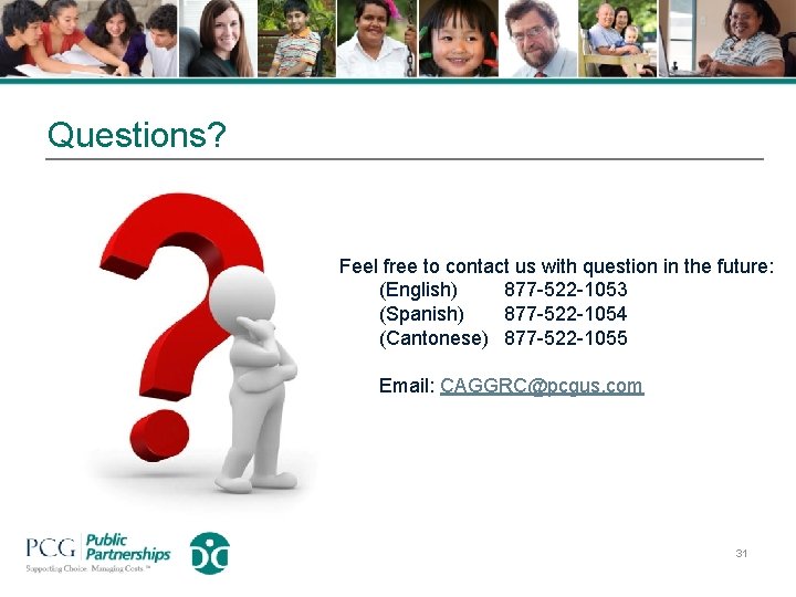 Questions? Feel free to contact us with question in the future: (English) 877 -522