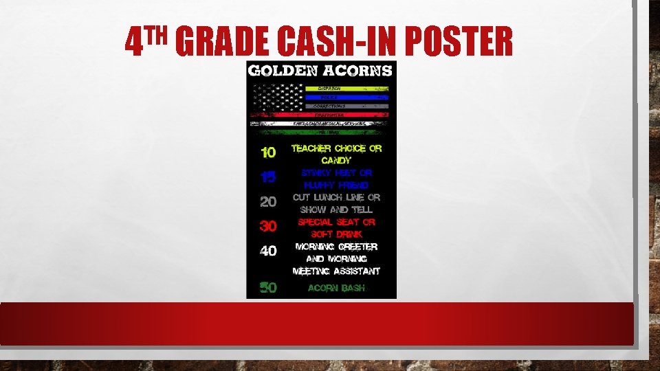 TH 4 GRADE CASH-IN POSTER 