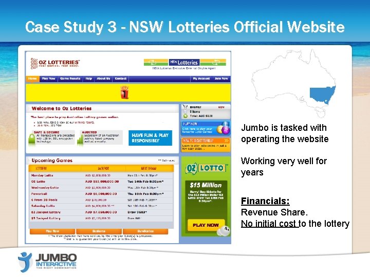 Case Study 3 - NSW Lotteries Official Website Jumbo is tasked with operating the