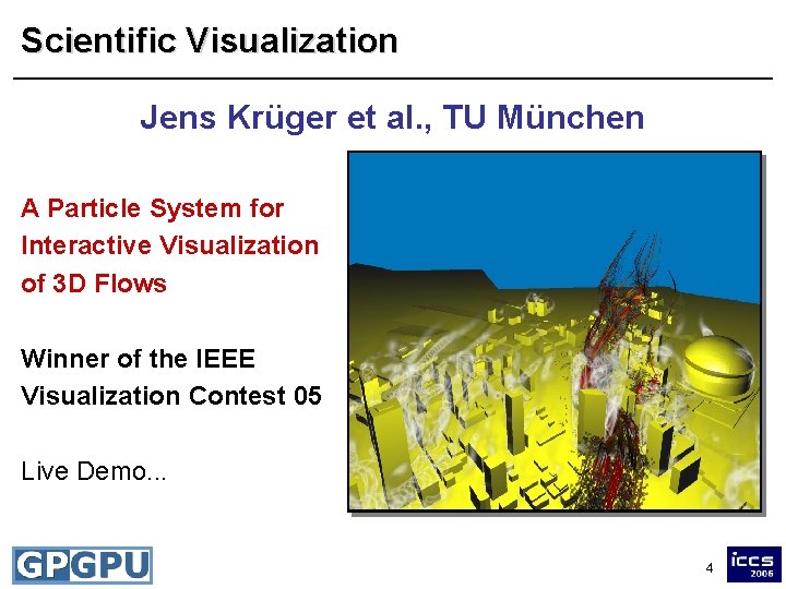 Scientific Visualization Jens Krüger et al. , TU München A Particle System for Interactive