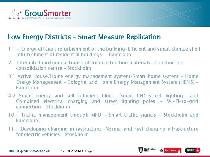 Low Energy Districts – Smart Measure Replication 1. 1 - Energy efficient refurbishment of