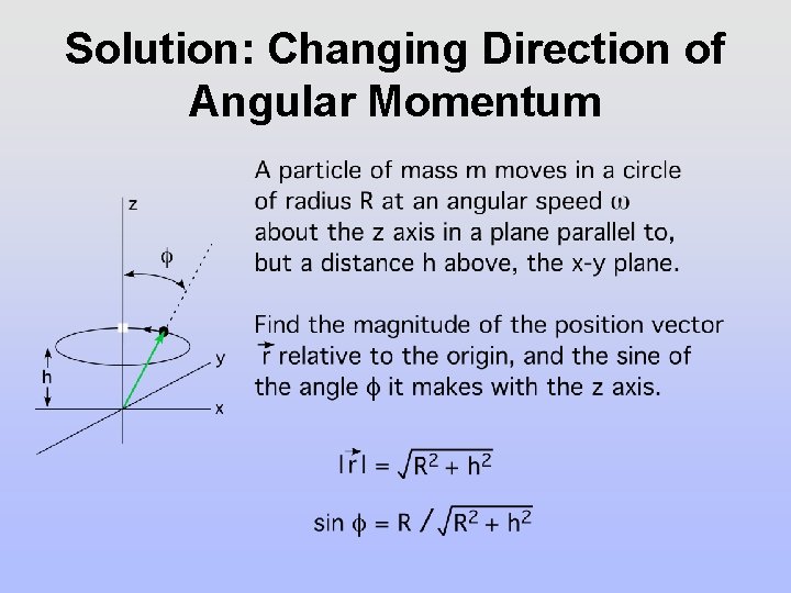 Solution: Changing Direction of Angular Momentum Solution: Changing Direction of Angular Momentum