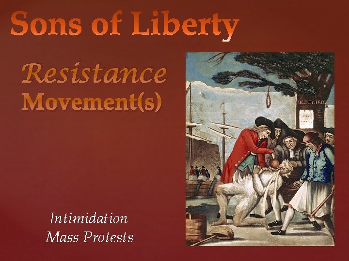 Resistance Movement(s) Intimidation Mass Protests 