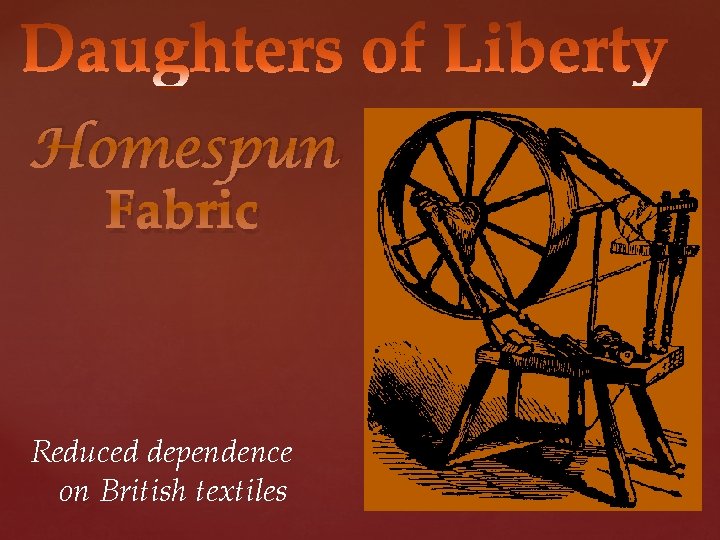 Homespun Fabric Reduced dependence on British textiles 