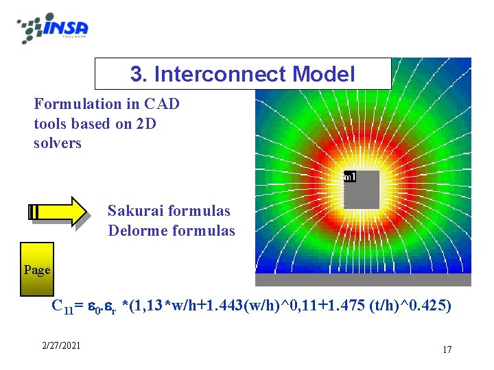 3. Interconnect Model Formulation in CAD tools based on 2 D solvers Sakurai formulas