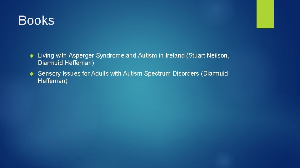 Books Living with Asperger Syndrome and Autism in Ireland (Stuart Neilson, Diarmuid Heffernan) Sensory