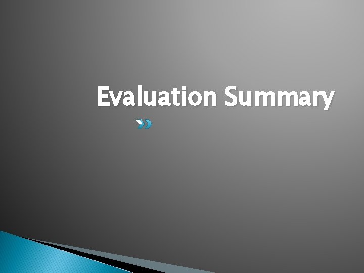 Evaluation Summary ` 