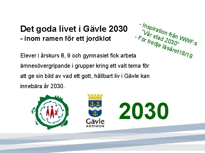 - Ins Det goda livet i Gävle 2030 ”Våpiration f rån r sta F