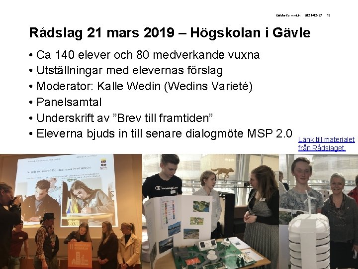 Gävle kommun 2021 -02 -27 18 Rådslag 21 mars 2019 – Högskolan i Gävle