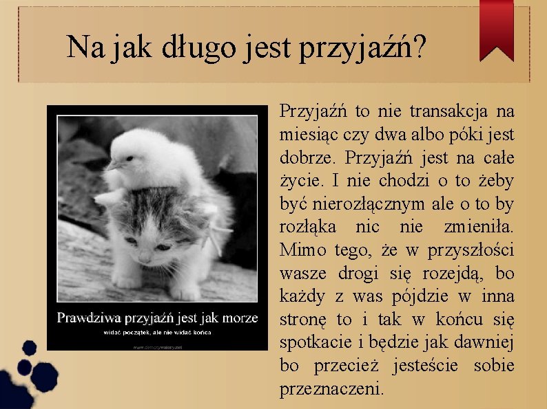 Na jak długo jest przyjaźń? Przyjaźń to nie transakcja na miesiąc czy dwa albo