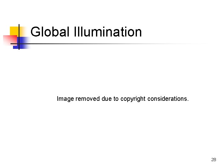 Global Illumination Image removed due to copyright considerations. 28 