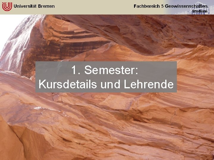 1. Semester: Kursdetails und Lehrende 