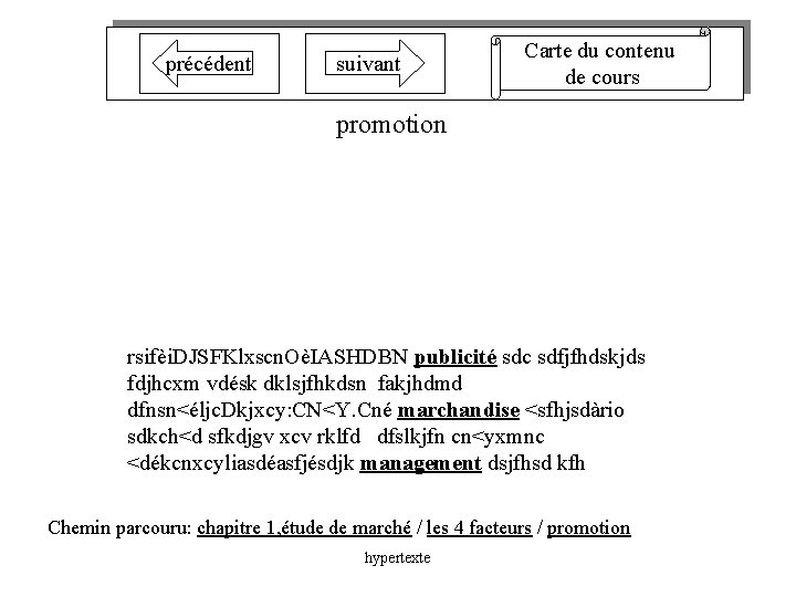 précédent suivant Carte du contenu de cours promotion rsifèi. DJSFKlxscn. OèIASHDBN publicité sdc sdfjfhdskjds