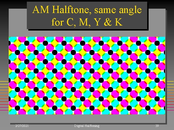 AM Halftone, same angle for C, M, Y & K 2/27/2021 Digital Halftoning 39