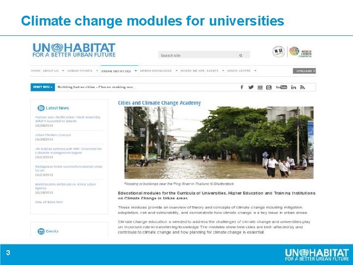 Climate change modules for universities 3 Climate change modules for universities 3