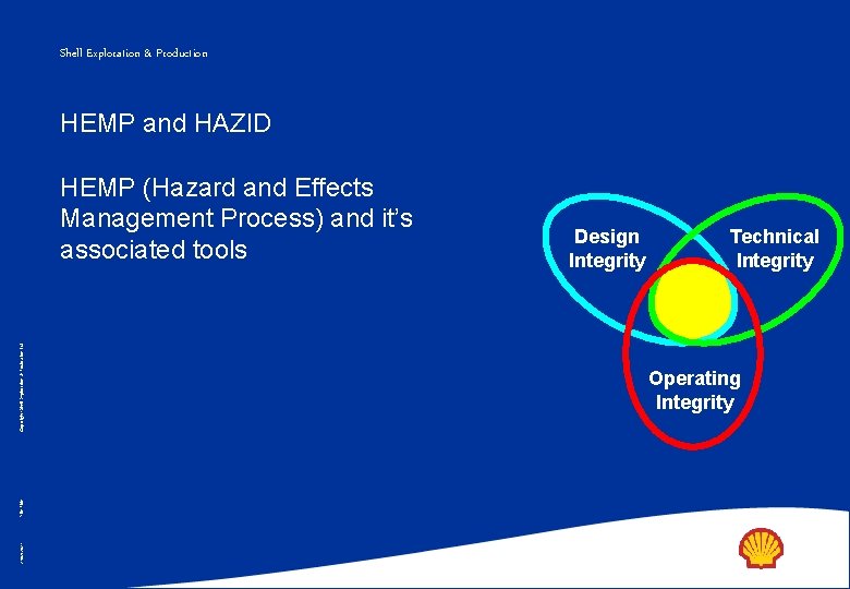 Shell Exploration & Production HEMP and HAZID 27/02/2021 File Title Copyright: Shell Exploration &