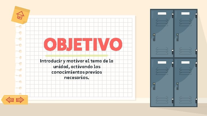 OBJETIVO Introducir y motivar el tema de la unidad, activando los conocimientos previos necesarios.