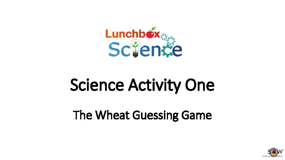 Science Activity One The Wheat Guessing Game 