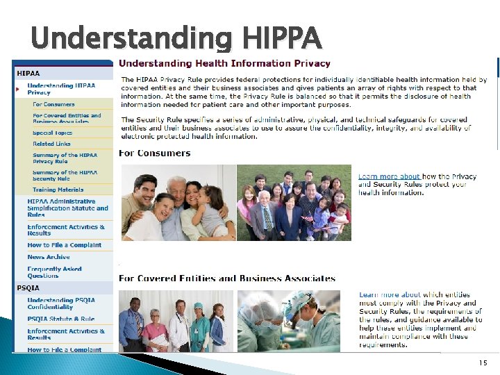 Understanding HIPPA 15 