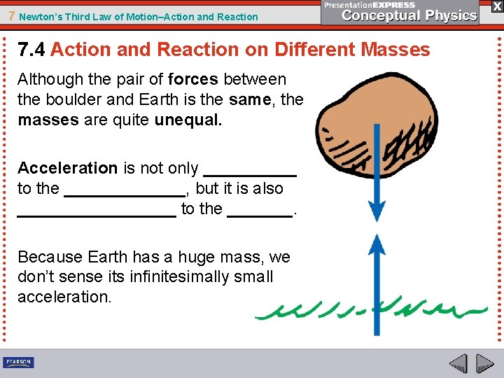 7 Newton’s Third Law of Motion–Action and Reaction 7. 4 Action and Reaction on