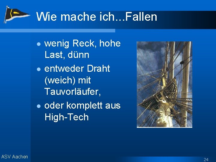 Wie mache ich. . . Fallen l l l ASV Aachen wenig Reck, hohe