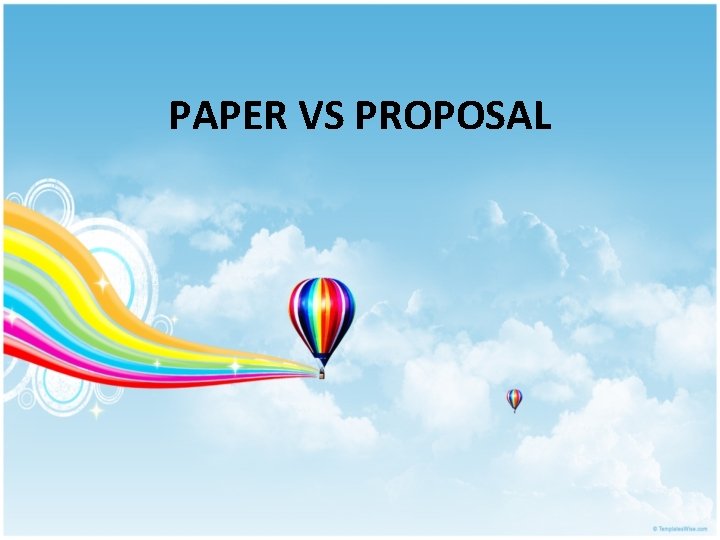 PAPER VS PROPOSAL 