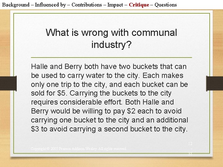 Background – Influenced by – Contributions – Impact – Critique – Questions What is